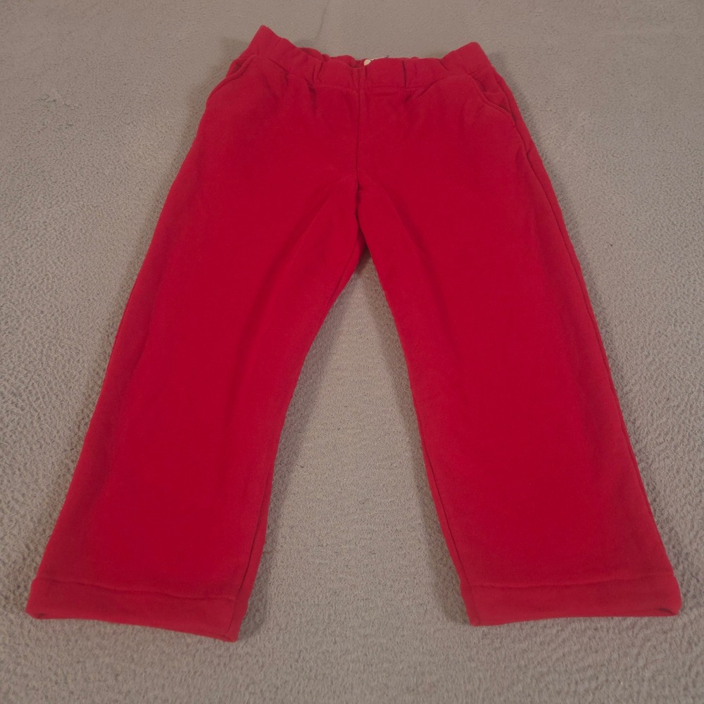 Lands End Sweatpants Womens M 10-12 Red Serious Sweats French Terry Straight Leg